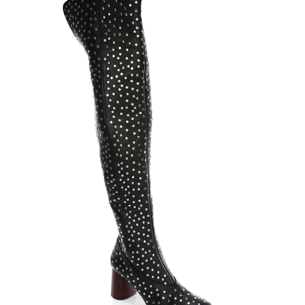 HELMUT LANG BLACK OVER THE KNEE BOOTS